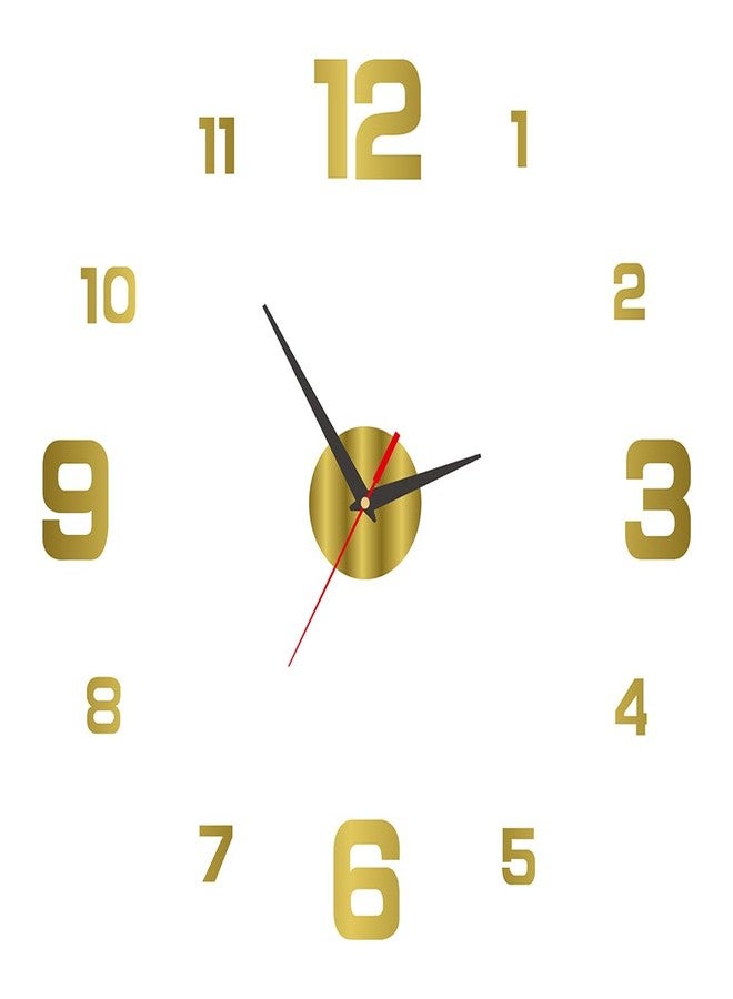 Irishom 3D DIY Luminous Dial Acrylic Frameless Silent Wall Clock with Number Stickers for Living Room Office Bedroom Modern House Decoration (40cm) - Image 1
